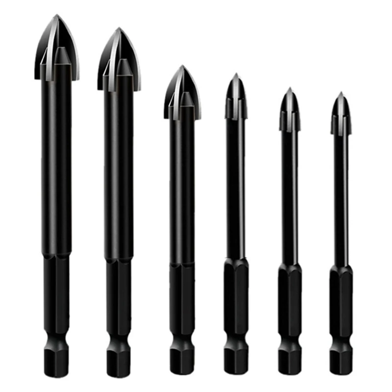 

6Piece Tile Hole Drilling Bit Masonry Drill Bit Ceramic Tile Drill Set 1 4 Shanks Drill Bit Accurate Drilling