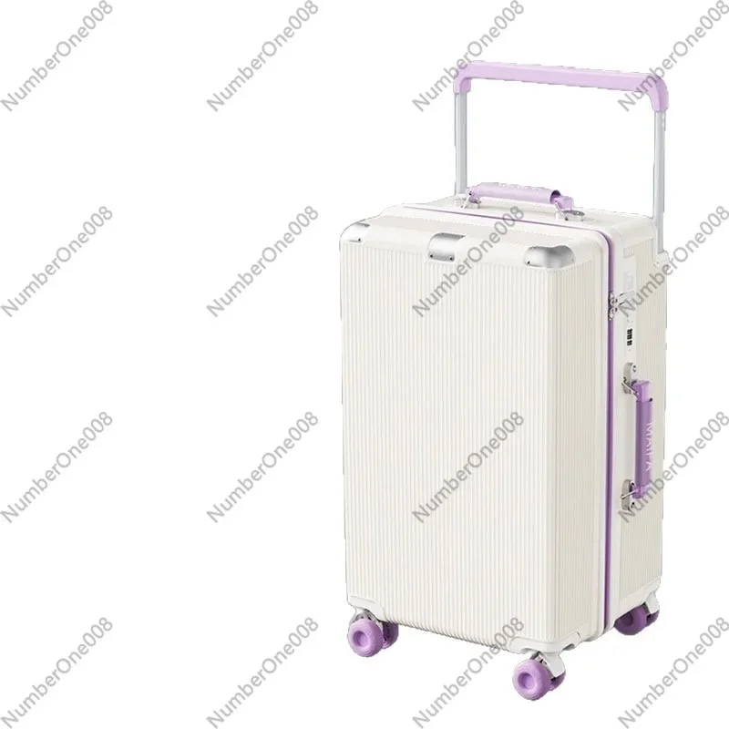 Premium Wide Handle Carry-On Luggage 20 Inch, Shockproof Brake Quiet Wheels Large Capacity Suitcase with Lock