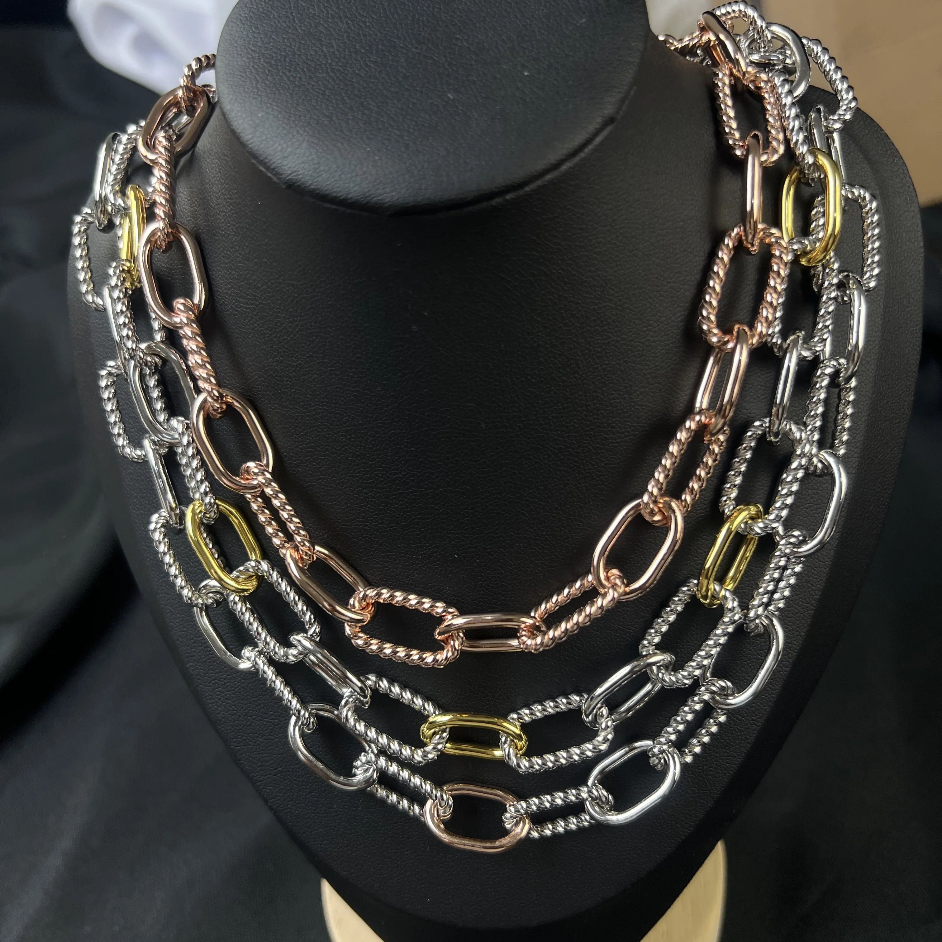 

S925 серебро 925 пробы, новинка 2021 года, цепочка Madison с несколькими кольцами, ожерелье, нейтральное модное индивидуальное трендовое ретро, простые роскошные ювелирные изделия