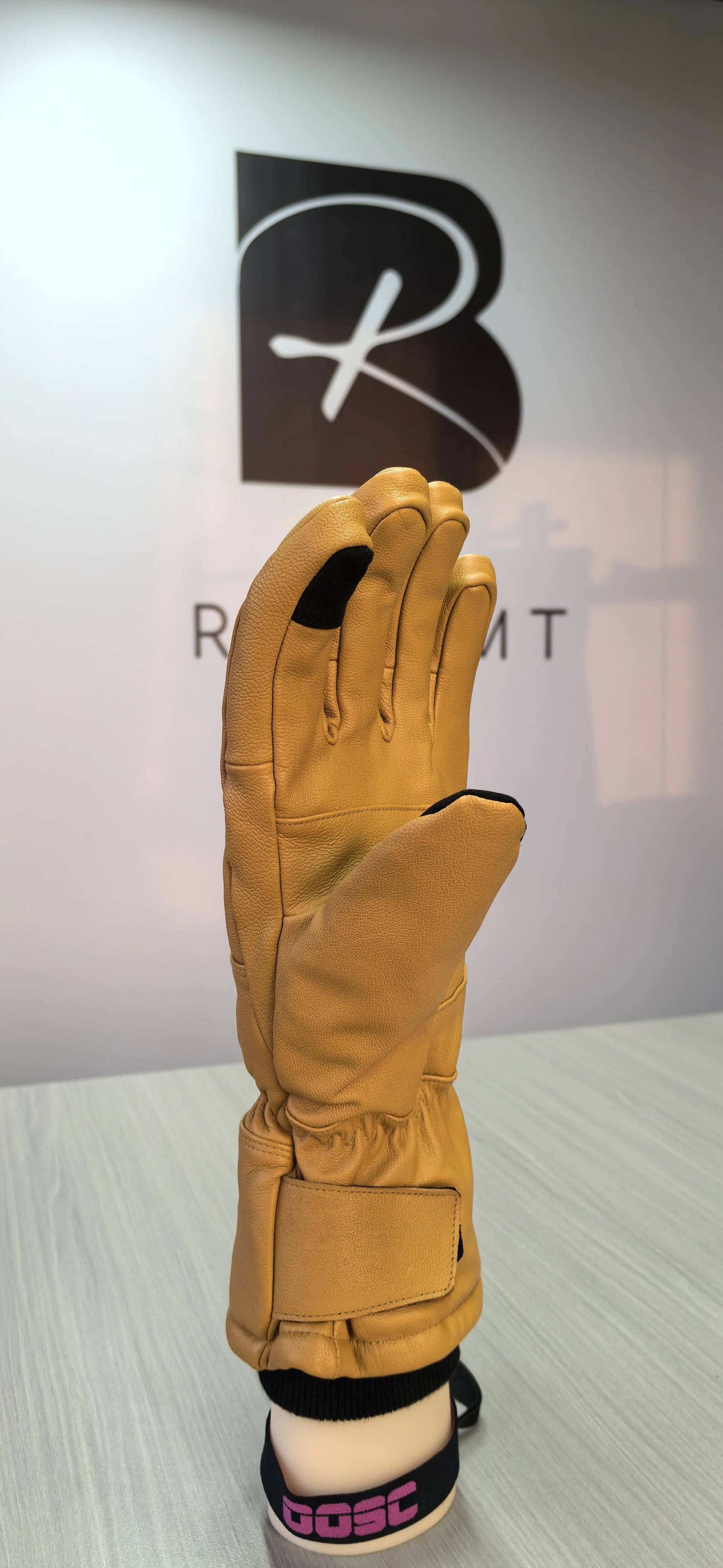 High-Performance Full Leather Ski Gloves, Waterproof Windproof Warm, Adjustable Wrist, Winter Sports Gear