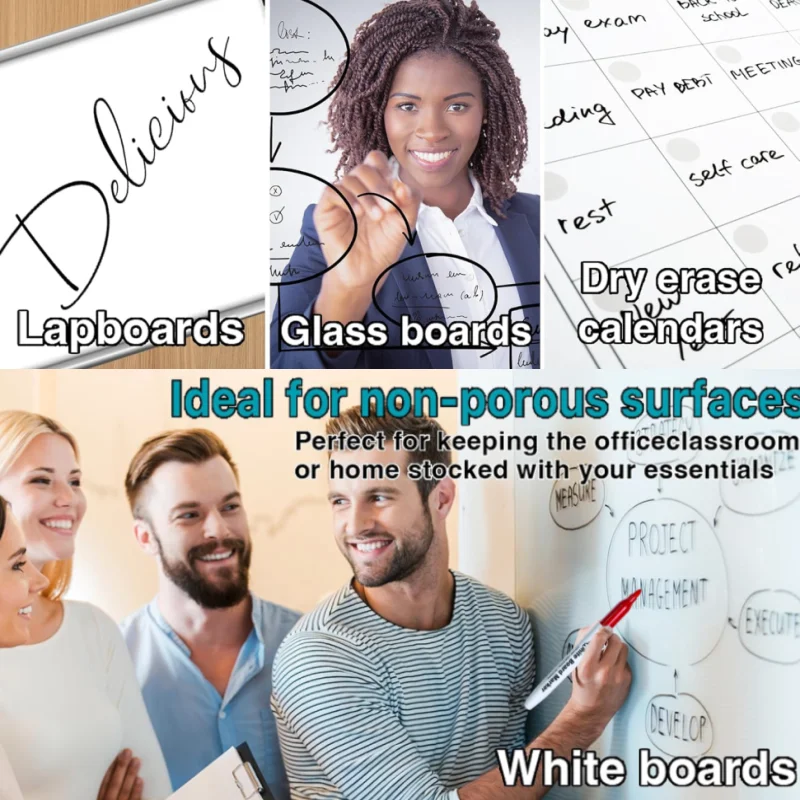 Picture 7: 12COLORS Dry Erase Whiteboard Marker,with Erasers , Refillable,Quick-drying,Low odor,Office,Conferencing,Educational Items.