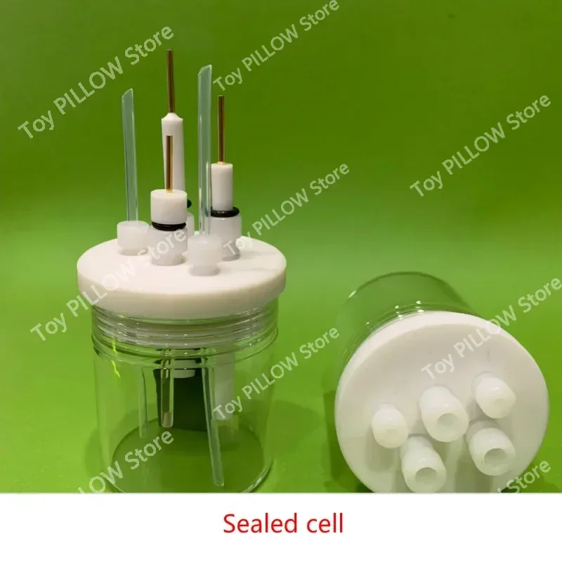 Electrolytic cell. C001 sealed  Straight five port  electrolyzer. Three electrode electrochemical