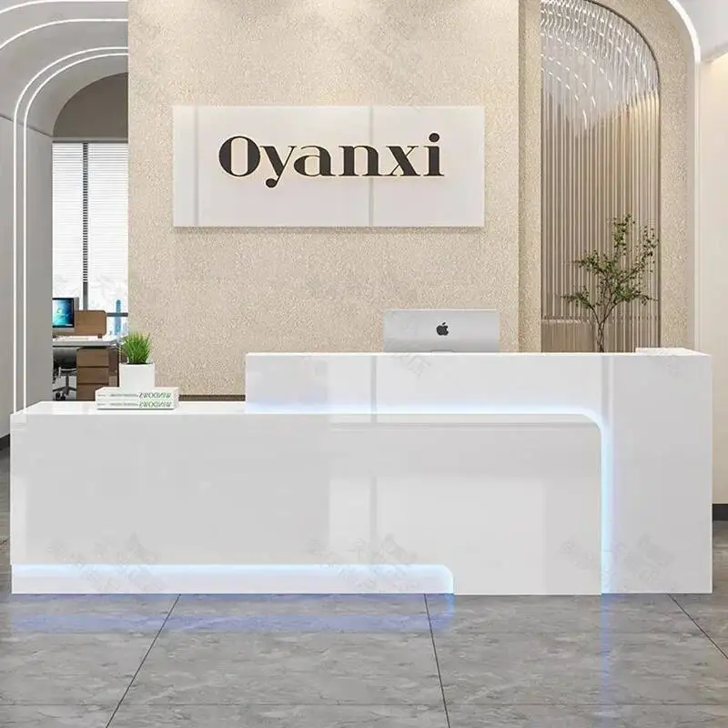 

Salon Luxury Beauty Reception Desks Office Podium Design Reception Desks Beauty Display Recepción Negocio Commercial Furniture