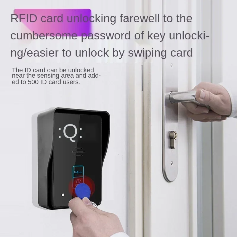 7" Doorbell, Touch Button, Remote Unlock, Night Vision, 1000TV Lines, Video Door Phone Intercom, RFID