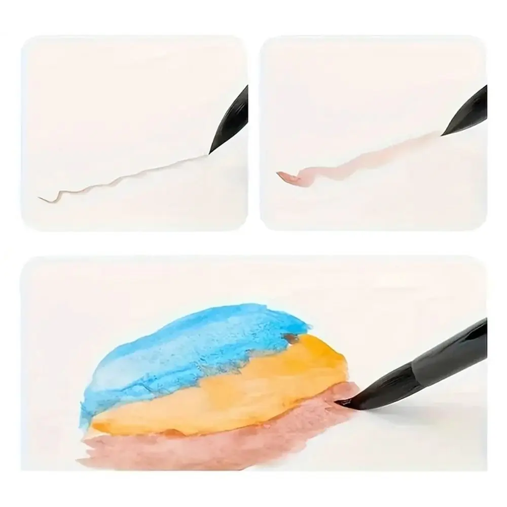 7Pcs/Set Squirrel Hair Bristles Watercolor Brush Round/Pointed Tips Beginner Artist Kit Gouache Painting Pen Paint Brushes Set