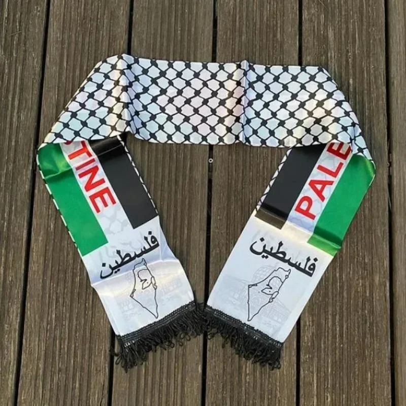 Fashion Palestine Scarf Colorful Palestine Flag Scarf Hanging Neck Wedding Decoration Size 14cm*130cm