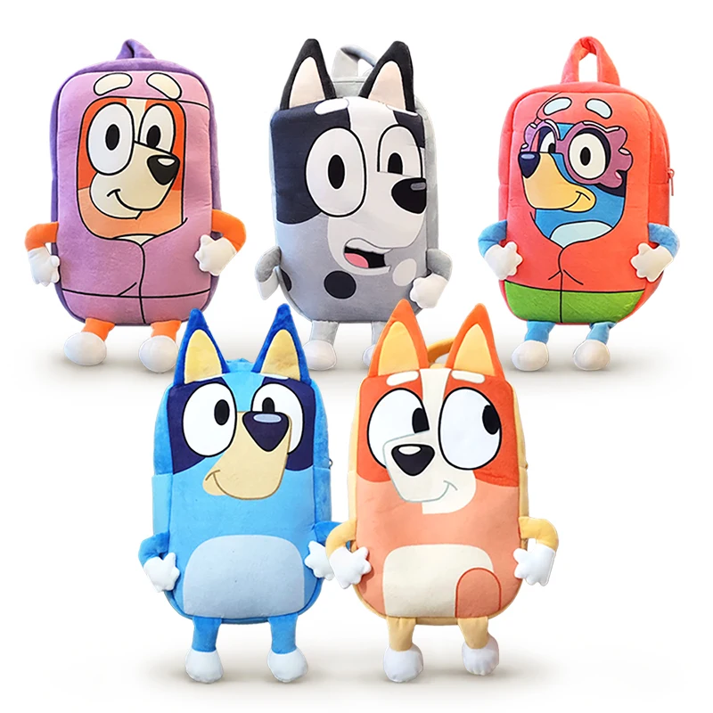 Cartoon Bluey Family Cosplay Kindergarten Children\'s Schoolbag Anime Backpack Kawaii Blue Orange Dog Backpack Children\'s Gifts