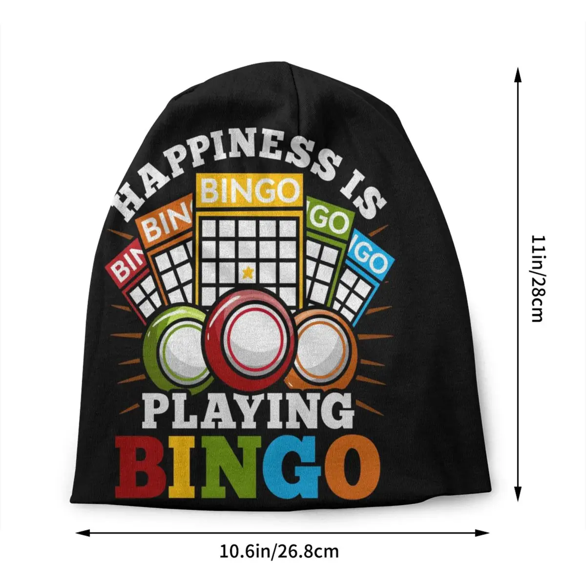 Bingo Balls Paper Game Skullies Beanies Caps Unisex Winter Warm Knit Hat Men Women Cool Adult Bonnet Hats Outdoor Ski Cap