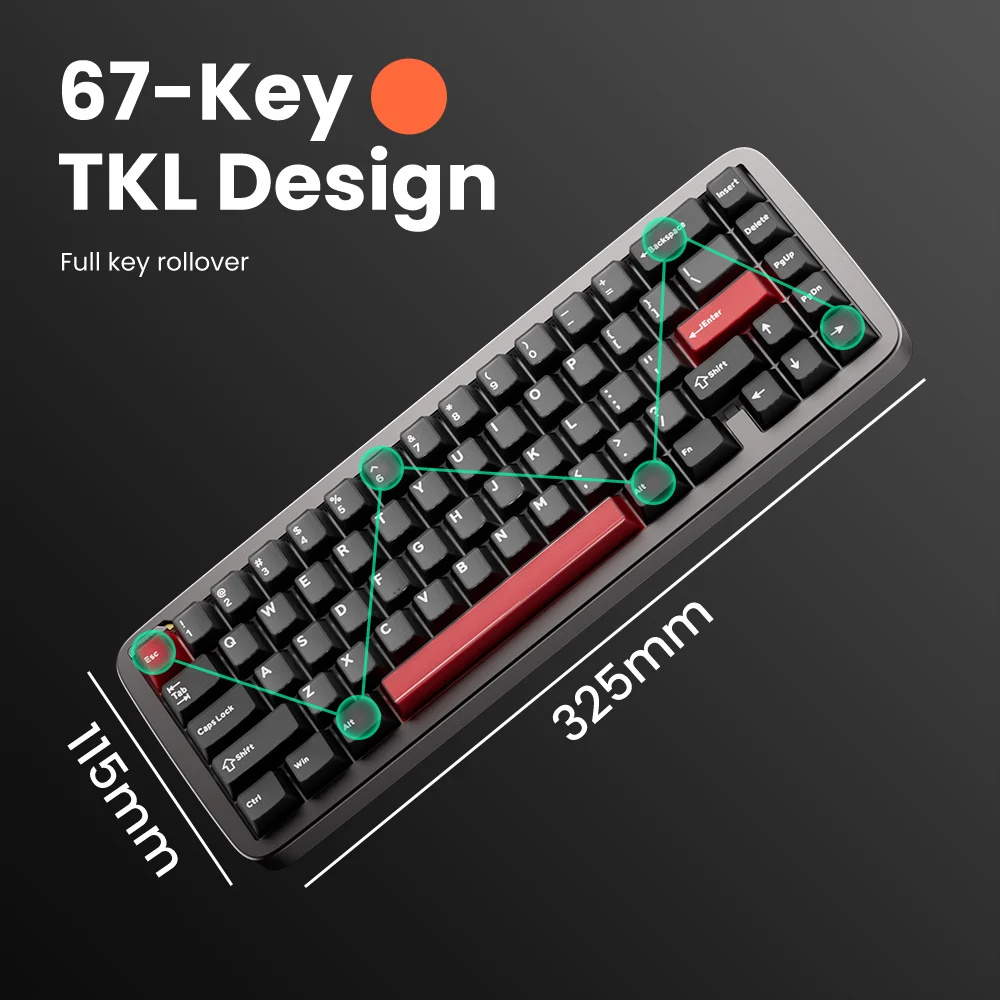 RK ROYAL KLUDGE Ultra65 Wired Aluminum Mechanical Keyboard 65