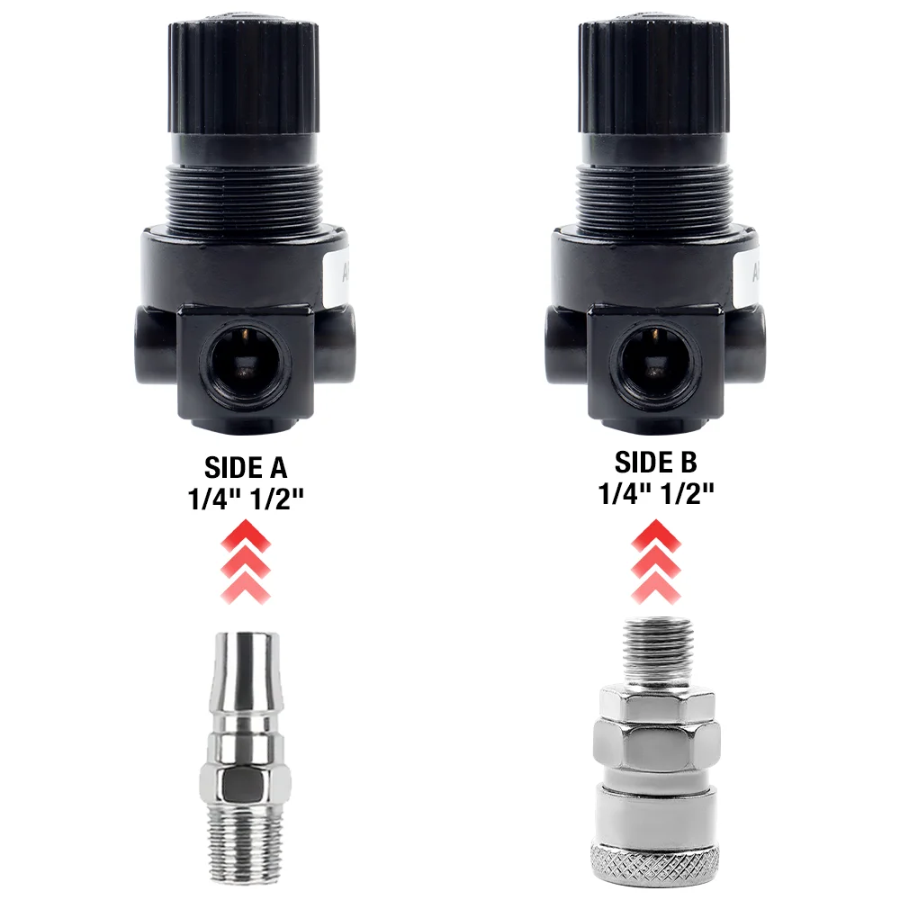 Pipeline Pressure Regulator, 145Psi Household Spray Gun Air Pressure Regulator, Thread 1/4", 0-1MPA Air Source Processing Tools