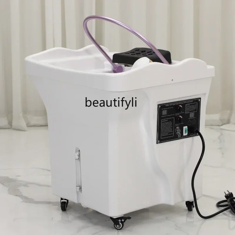 Mobile Shampoo Basin Water Circulation Facial Bed Grafting Head Massager Water Storage Head Therapy Shampoo Basin