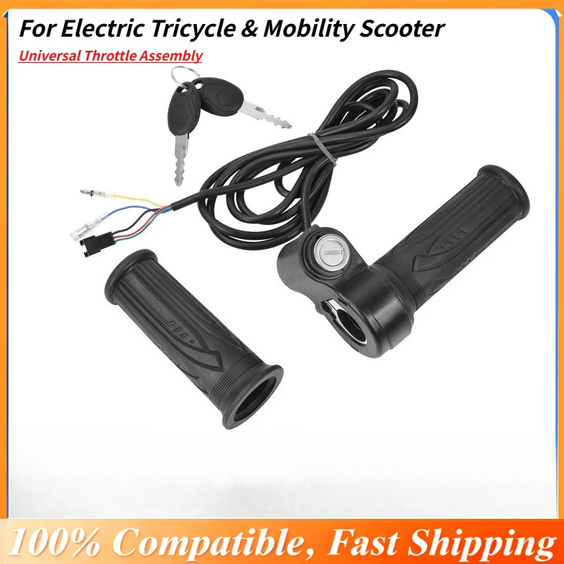 

Universal Throttle Assembly for Electric Tricycle & Mobility Scooter, All-in-One Twist Grip Speed Control Accelerator