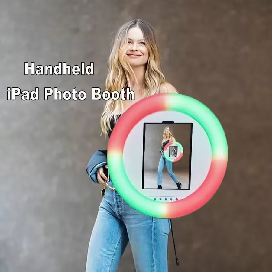 selfie roaming portable ring light roamer photobooth ipad photo booth shell pro 12.9 11 inch stand kiosk machine with lcd screen