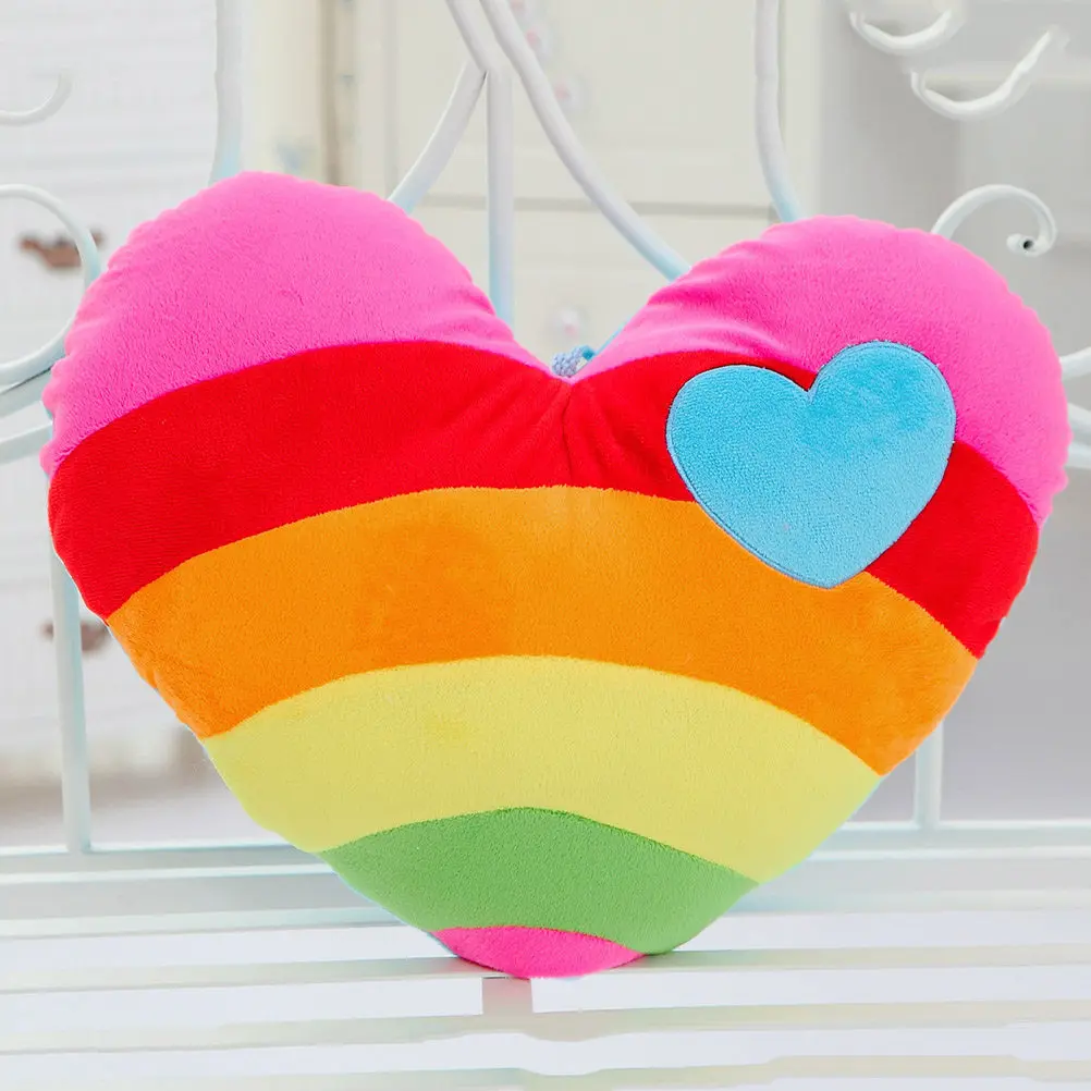 

2Pcs Couple Heart Shape Soft Cotton Cushions Colorful Throw Pillow for Living Room Bedroom Sofa Valentines Gift Comfort
