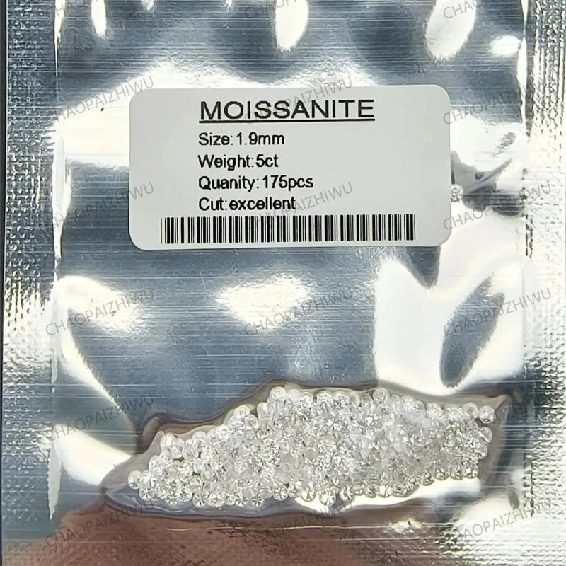 Moissanite Stone Small Size 0.8mm~2.9mm 1.0ct / Pack D Color Round Cut Gemstone for DIY Jewelry Making