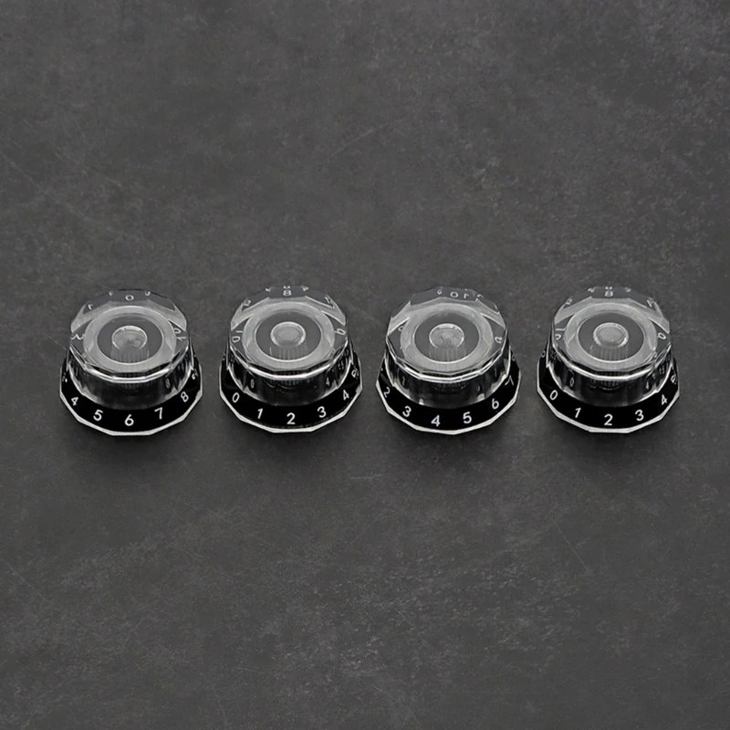 4pcs Plastic Volumes Tone Control Knobs Electric Guitar Knobs Clear Speed Control Knobs Instrument Accessory Easy to TOP quality