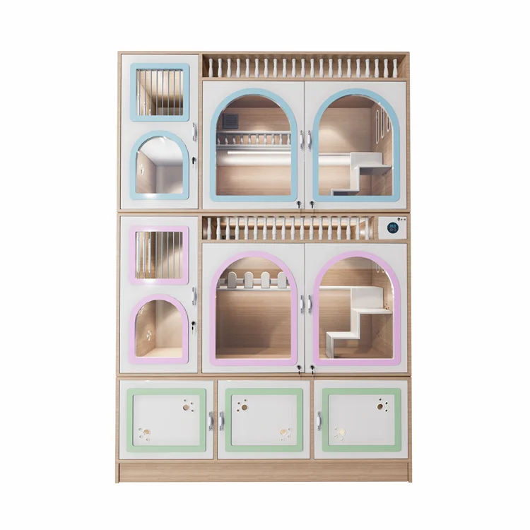 Top Ranking Solid Wood pet indoor veterinary cat condo house cabinet cando house cabinet solid wood cat villa show cage