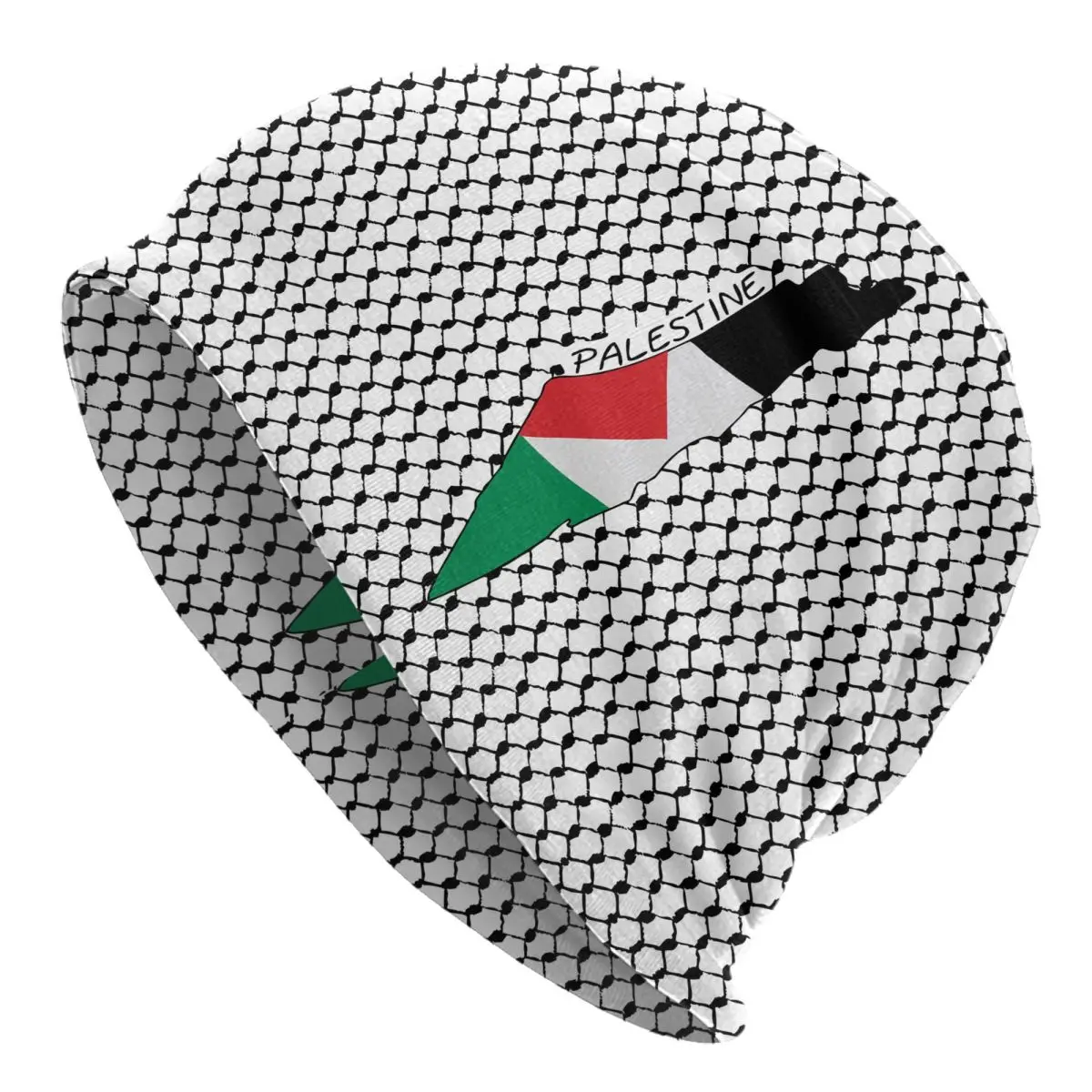 Palestine Palestinian Kufiya Hatta Caps Traditional Keffiyeh Pattern Hip Hop Adult Street Skullies Beanies Hat Dual-use Bonnet