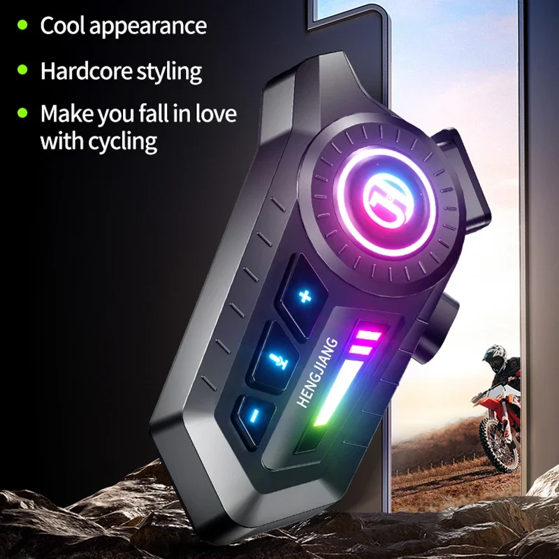 X3 Motorcycle Helmet Headset Bluetooth Voice Control Motorcycle Wireless Hands-on Talking Headset Earphone with Ambient Light image 4