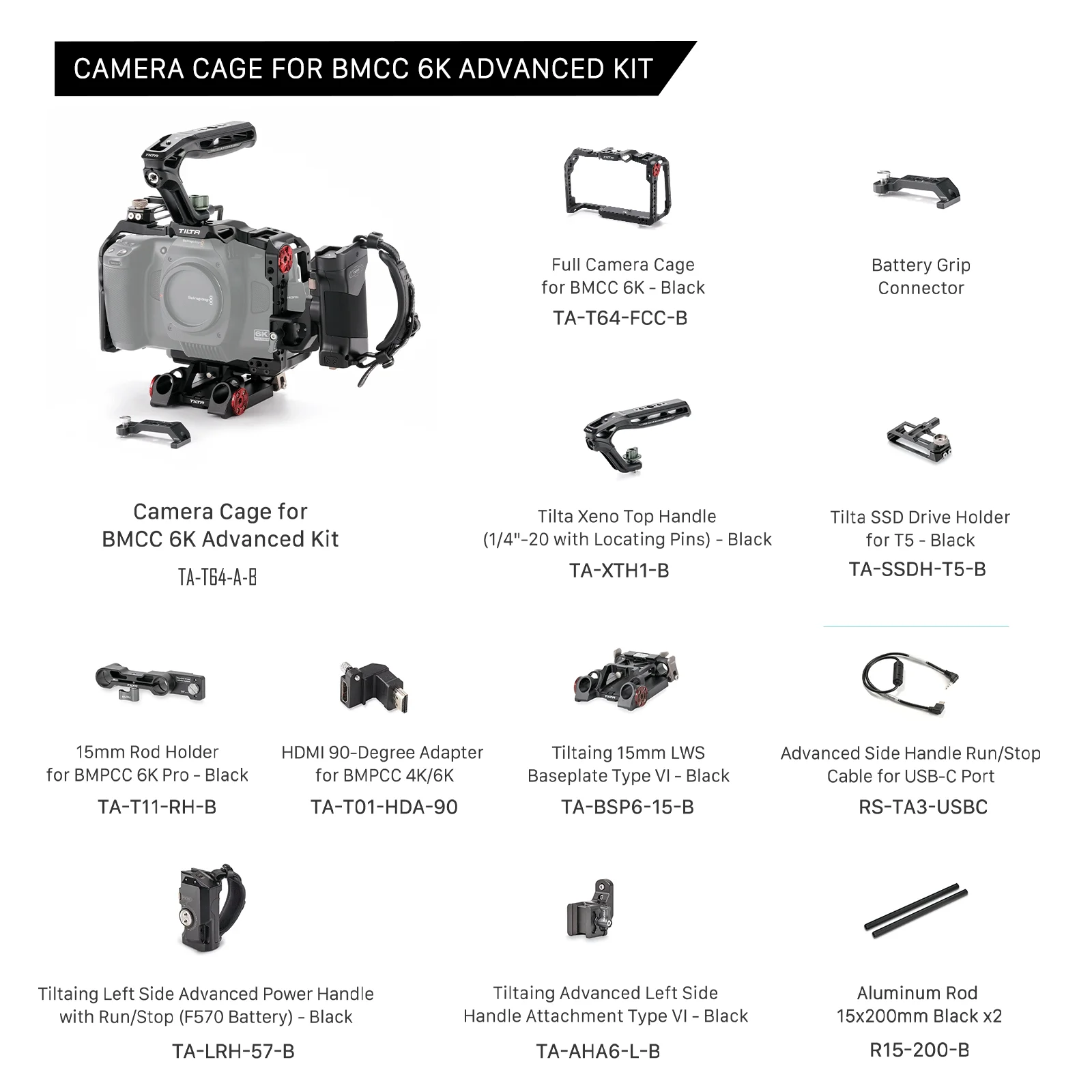 Flash Koop Tilta TA-T08-FCC Volledige Camera Kooi Voor Rode Komodo 6K Tactische Grijs