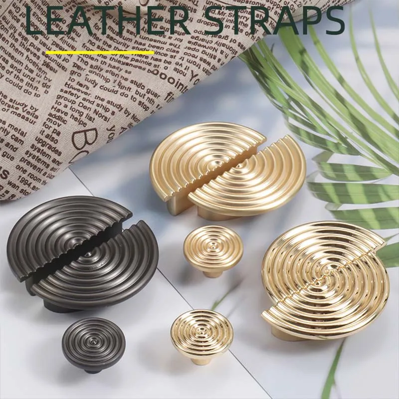 Moderner, minimalistischer Schranktürgriff, goldener Badezimmerschrank, runder Theke aus grauer Zinklegierung, Möbelgriffe für Kleiderschrank-Türgriffe