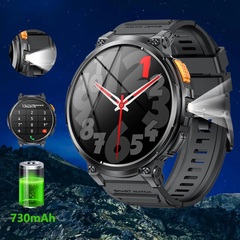 

LIGE уличные умные часы для мужчин, Bluetooth, вызов, спорт, фитнес, мониторинг здоровья, 730 мАч, умные часы с большой батареей для Android, Xiaomi, IOS