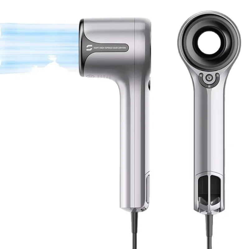 

Высокоскоростной фен для кудрявых или прямых волос, 110000 об/мин, с насадкой, для ухода за волосами, идеально подходит для дома и путешествий, легкий