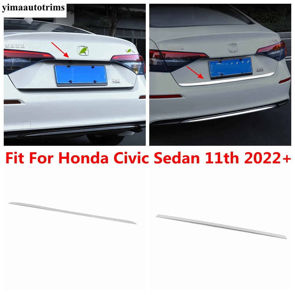 

Stainless Steel Rear Trunk Door Tail Gate Strip Garnish Molding Cover Trim Accessories Exterior For Honda Civic Sedan 11th 2022