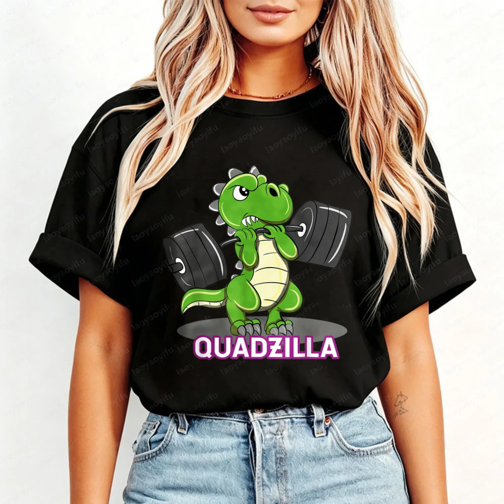 Funny Workout T-Shirt Quadzilla Lifting Weights Gym T-Shirt Gym Tee Funny Squat Leg Day Fitness Monster Men Women Streetwear Top