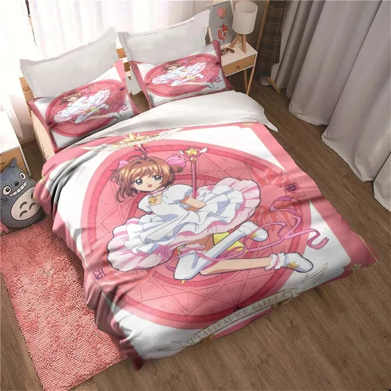 

Cardcaptor Bedding Set Double All Season 3 Piece Duvet Cover Set Twin King Home Textile Single Boys Adult New Year Gift