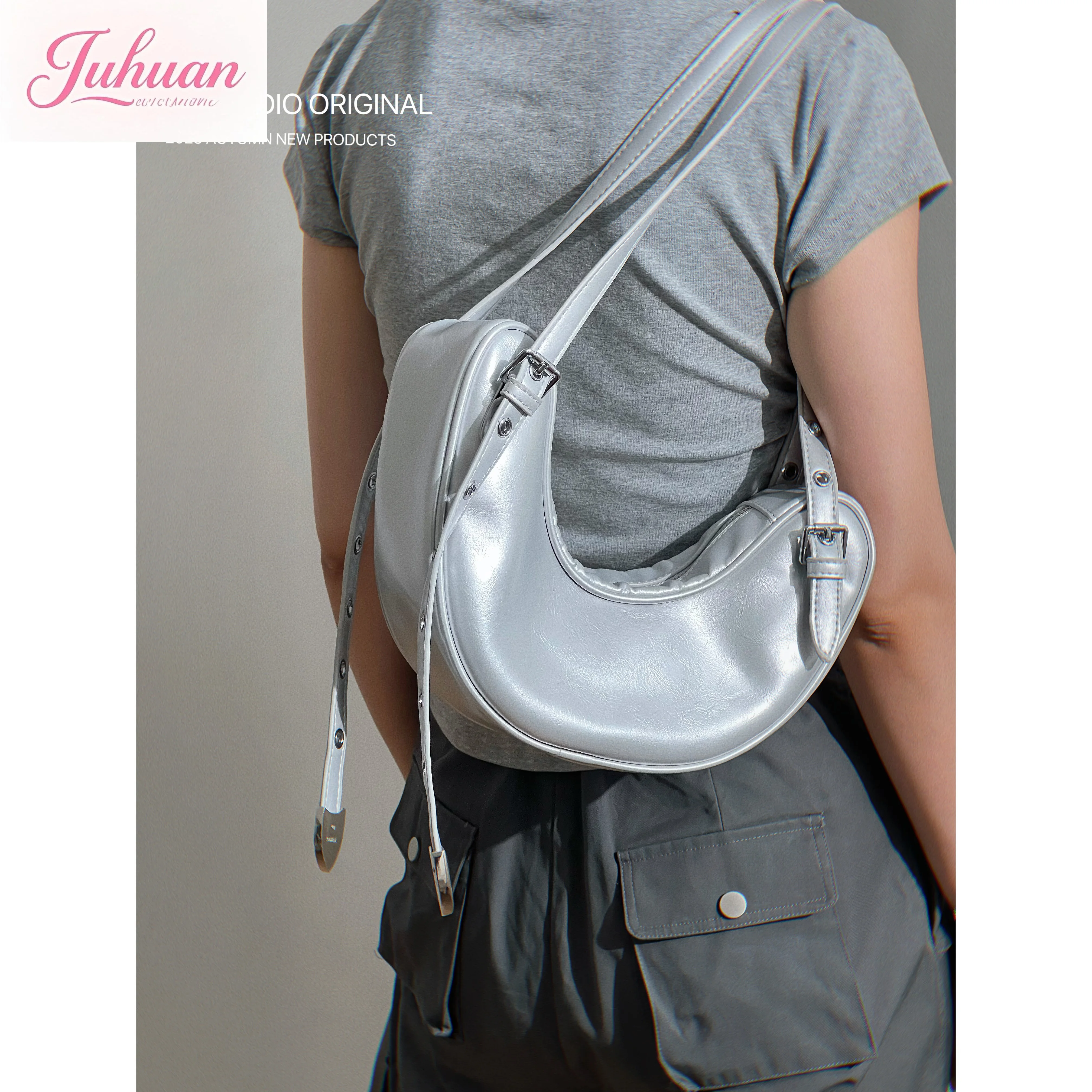 Original Niche Desig High Sense Subculture Y2K Sweet Cool Spice Girl Versatile Crescent Armpit Shoulder Messenger Bag for Woman