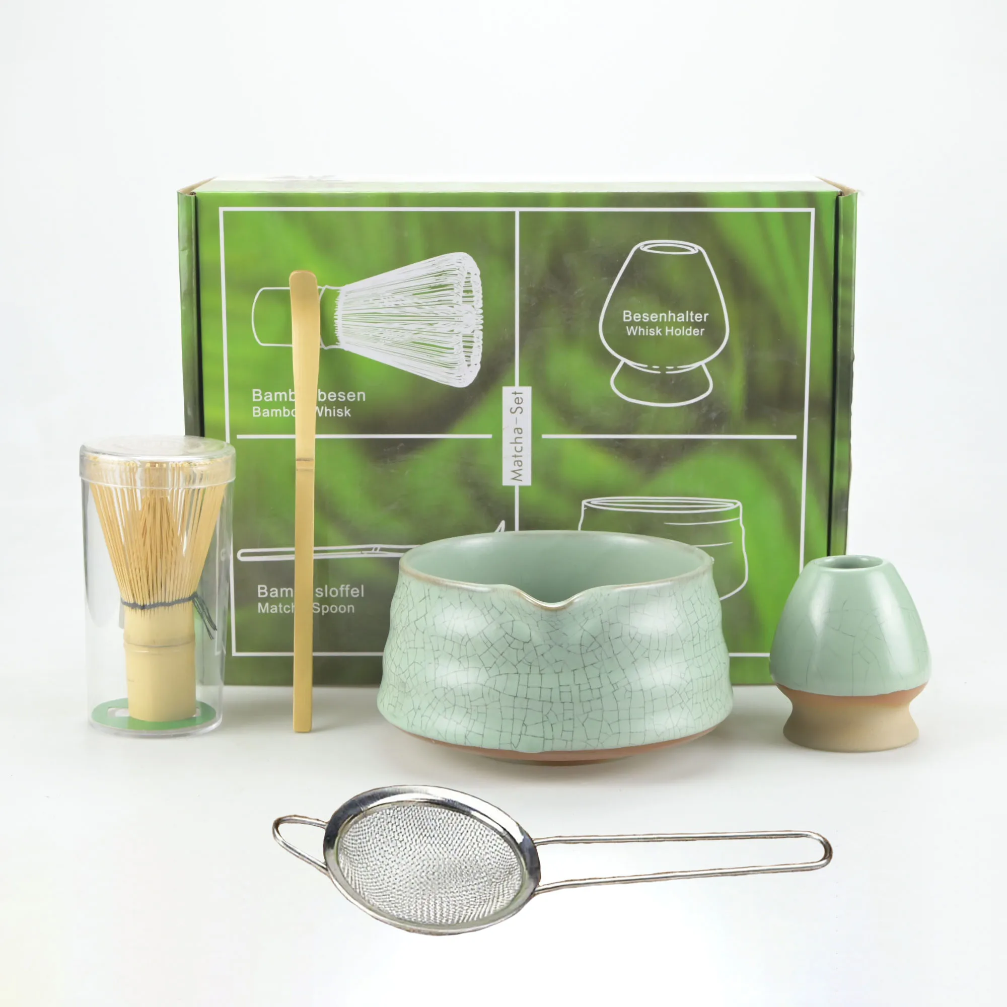 2pcs/4pcs/5pcs/set Premium Matcha Tea Set With Bamboo Whisk, Bowl, Scoop & Holder-Complete Matcha Making Kit For Traditional Tea