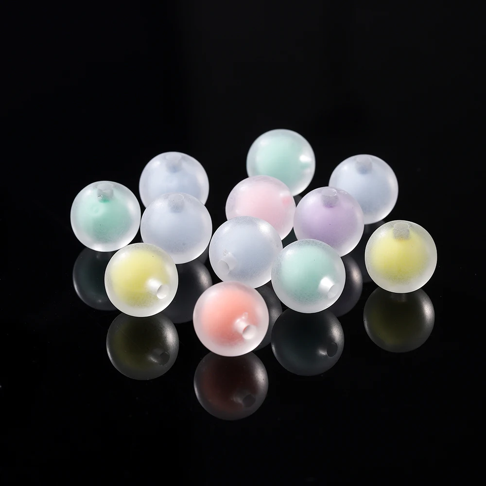 30–50 Stück 8/10/13/15 mm runde mattierte Acrylperlen, lose Distanzperlen für DIY handgefertigte Armbänder, Schmuckherstellung, Zubehör