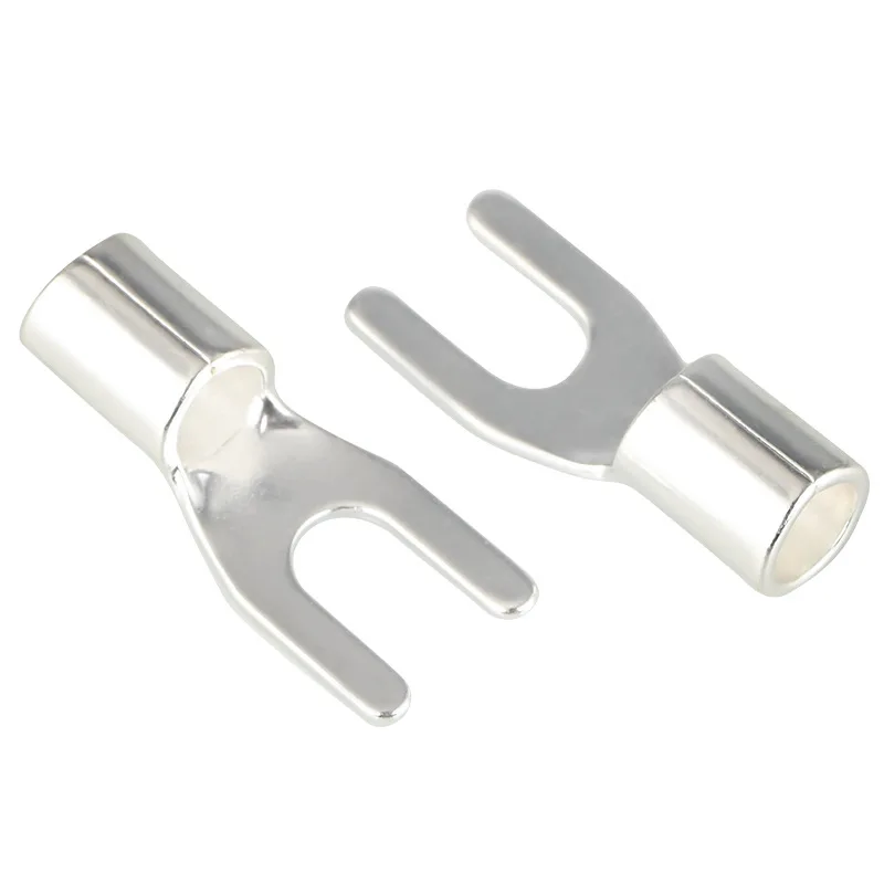 Xangsane/Xiangsane Pure Silver Y-Plug Speaker U-Shaped Speaker Plug IDY Power Cable Wiring Y Plug Ground Wire Y Plug