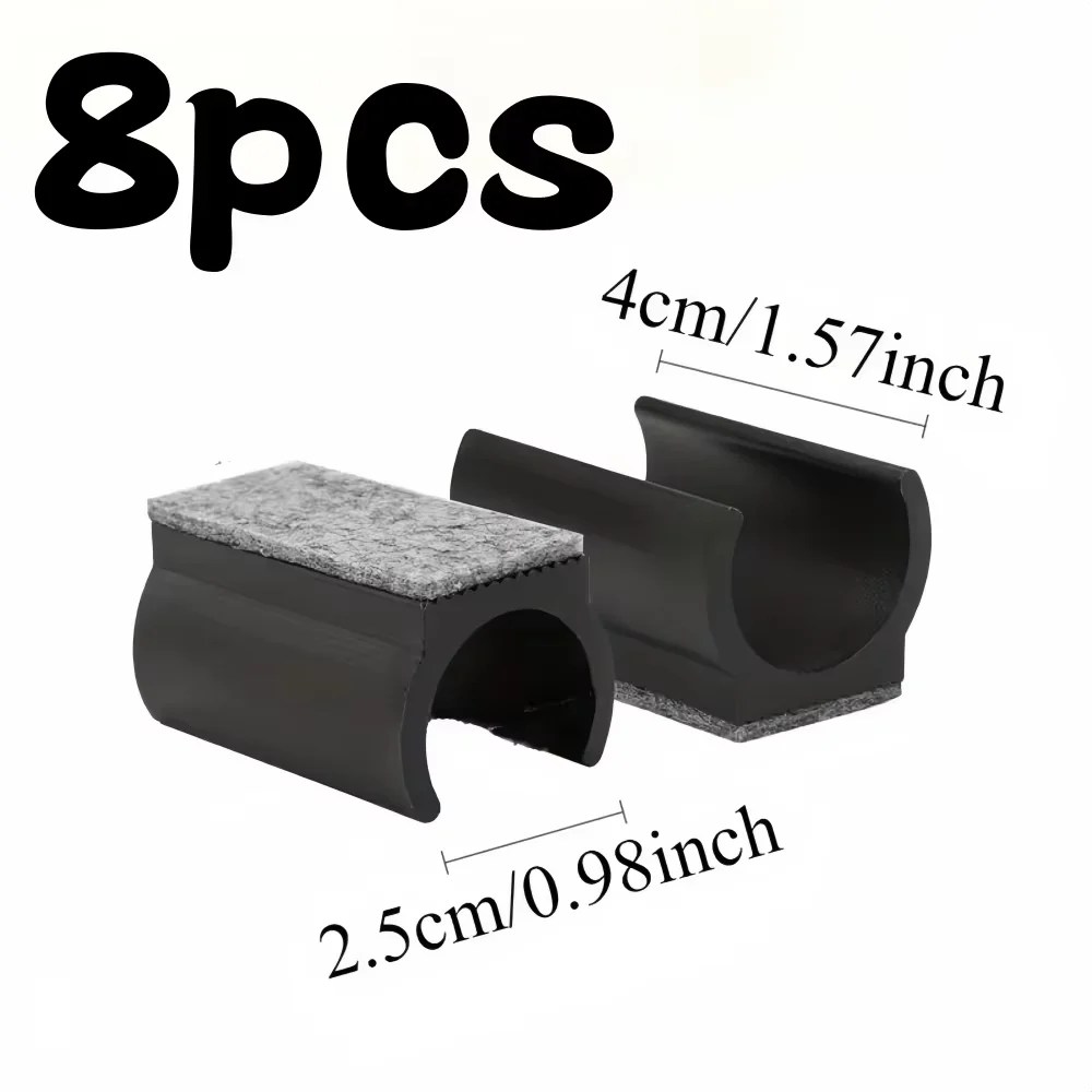 8pcs Chair Leg Felt Pads U-Shaped Floor Protectors for Noise Reduction Furniture Non- Chair Glides Includes for Hardwood Floors