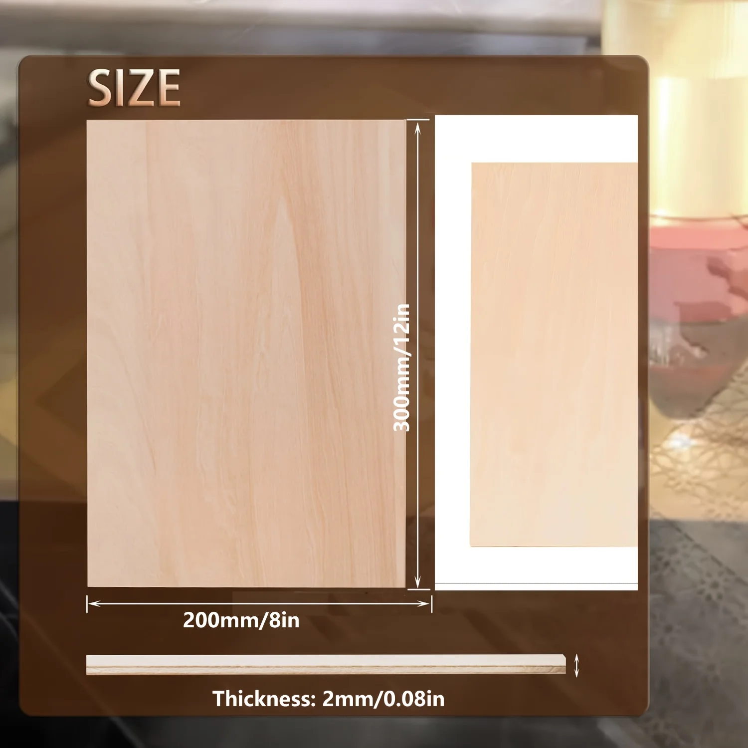 16/8/4/2pcs Basswood Boards (12x8x0.08in)2mm Laser Cut Wood, Thin Basswood Boards for Crafts Wood, DIY Building Model Making