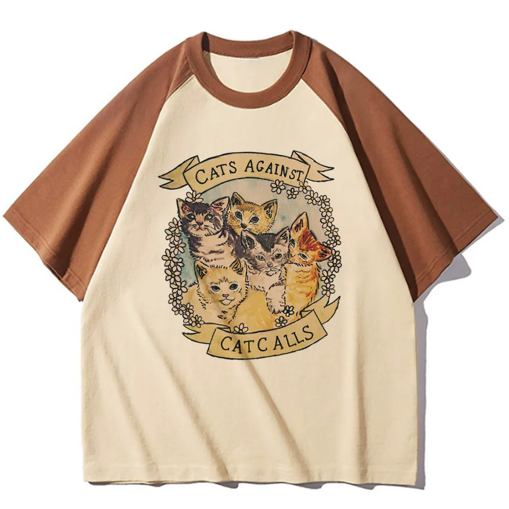 Kitten Cat Neko top women harajuku Tee girl designer anime y2k clothing