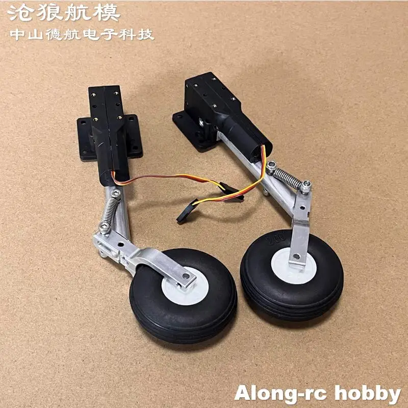 Pièce d'avion RC 133---163mm, train d'atterrissage principal rétractable à Double ressort, roue en PU pour avion 3-5kg, modèles de bricolage