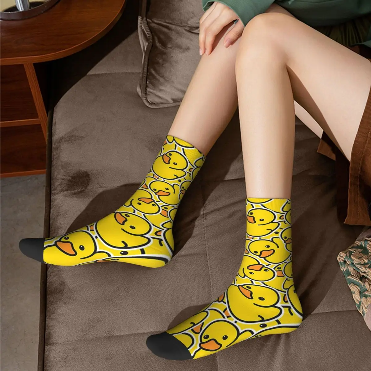 Gelbe klassische Gummi Enten socken Harajuku hochwertige Strümpfe die ganze Saison lange Socken Zubehör Mann Frau Geburtstags geschenk