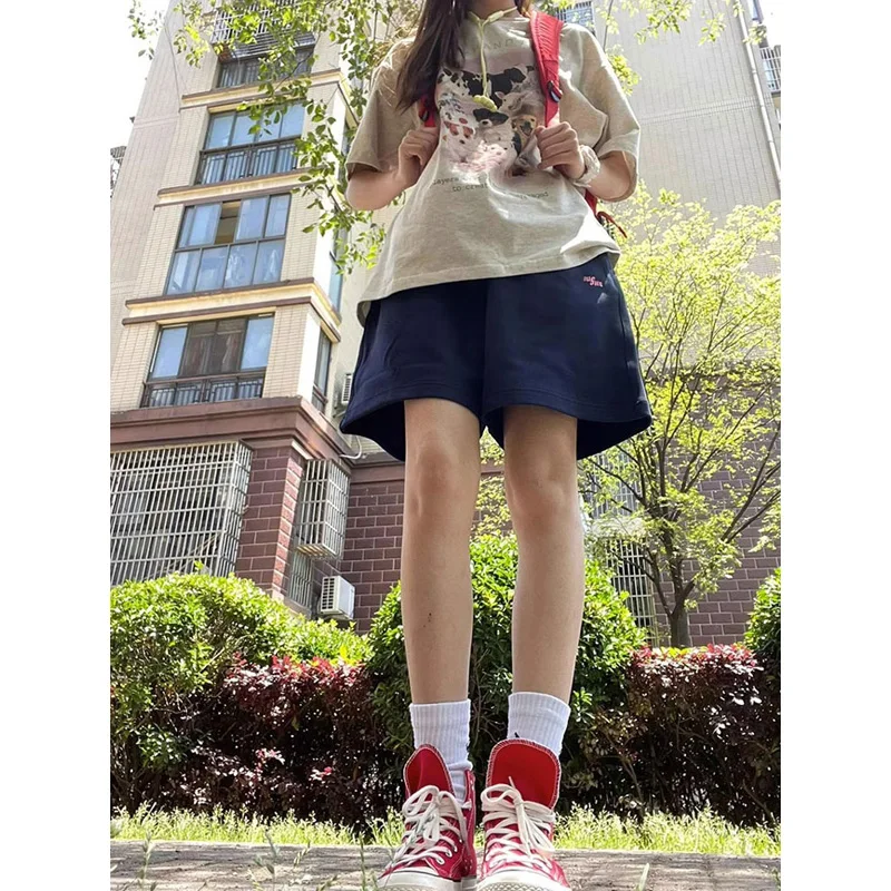 Lose Haremstücke mit geradem Bein für Damen, Denim-Blau, Freizeithose, hohe Taille, Street Sle, Sommer, Neuheiten von Xiangbaiwei