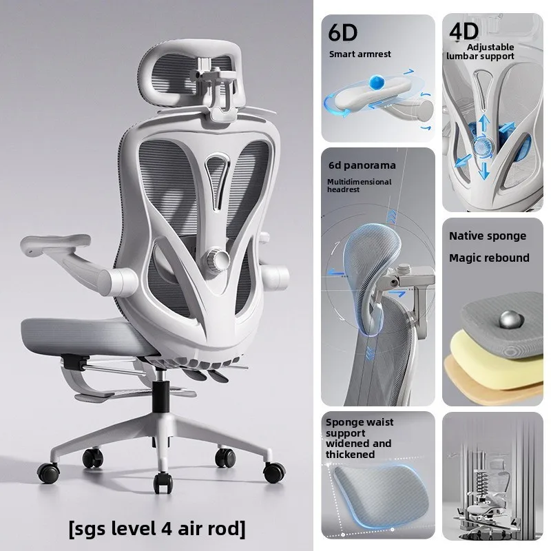 조절 가능한 편안한 인체공학적 의자 컴퓨터 의자 앉아 있는 자세에도 피로하지 않은 등받이 머리받침 게이머 의자 사무용 가구