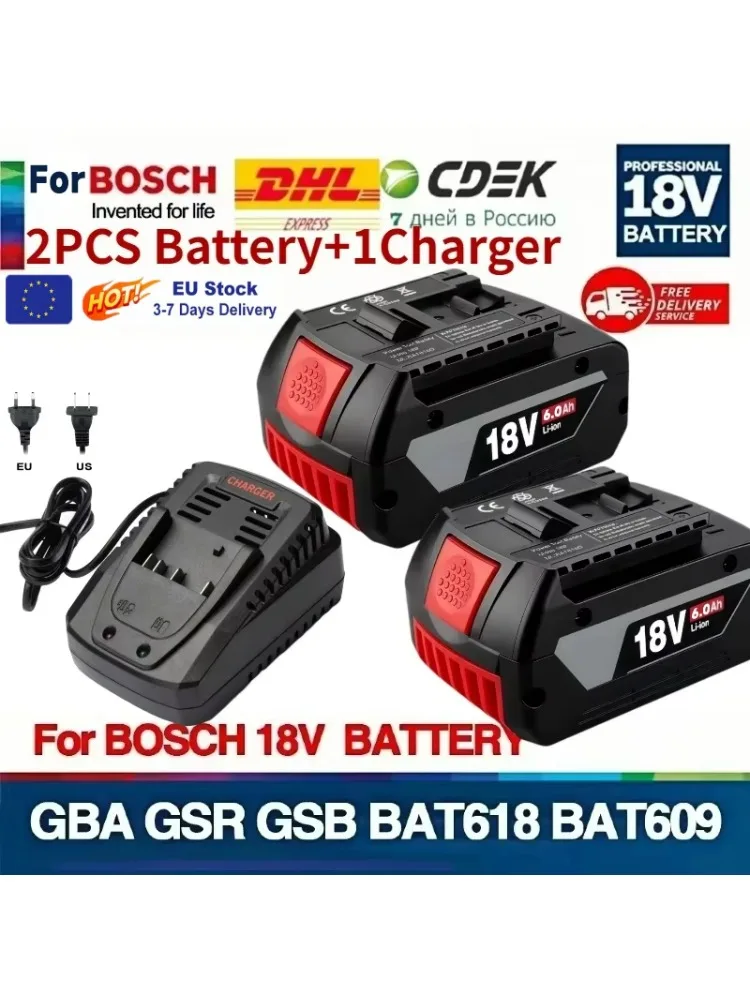 Originele Voor Bosch 18V Batterij 6.0Ah Lithium Batterij Professionele Opladen Power Tool Batterij Voor Bosch Bat618 Bat618G - afbeelding 2