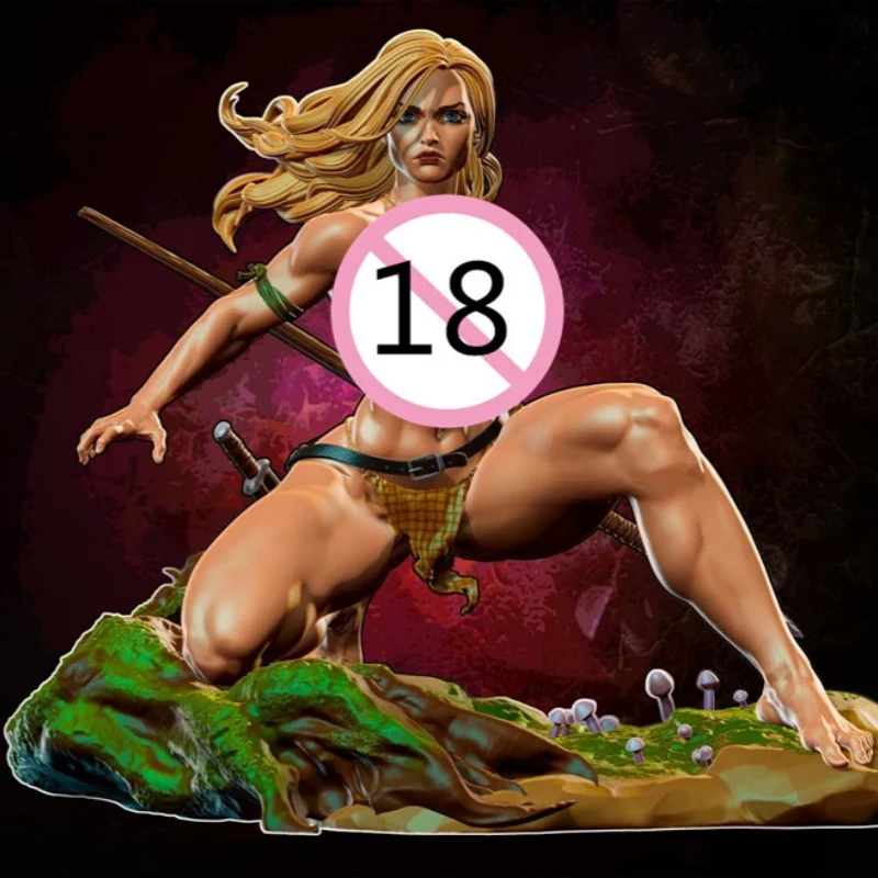 Figura de resina de cazador femenino Tribal, escala 1/24, 75mm, Kit de modelo de ensamblaje, Diorama sin montar y figuritas sin pintar, Juguetes