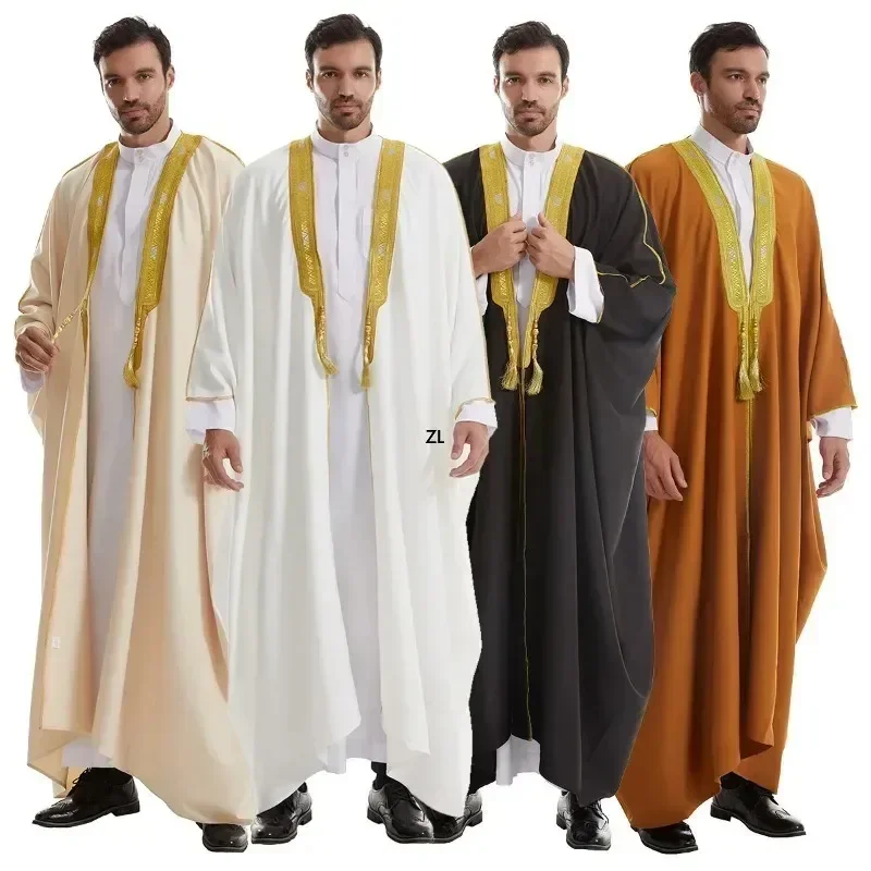 Eid muzułmanin Jubba Thobe Dishdasha otwarty Abaya islamski Ramadan kardigan szata saudyjskoarabski muzułman kaftan dubaj Djellaba