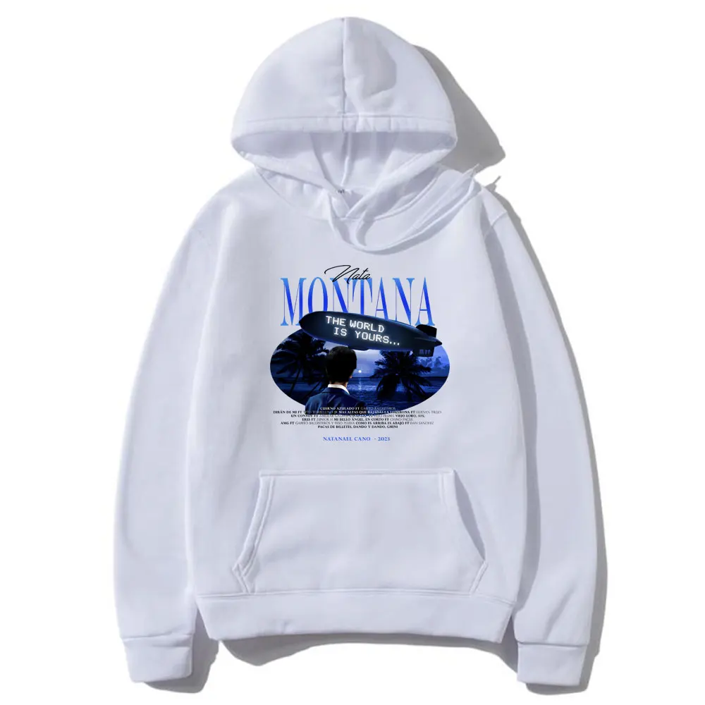 Singer Natanael Cano Nata Montana The World Is Yours Graphic Hoodie Men Women Hip Hop Oversized Streetwear Male Vintage Hoodies