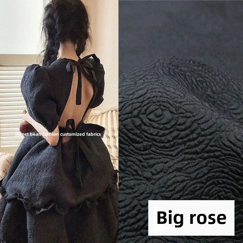 

Yarn Dyed Jacquard Fabric Spring Summer Thin Rose Dress Fashion European Brand Design Sewing Wholesale Materials Cloth by Meter