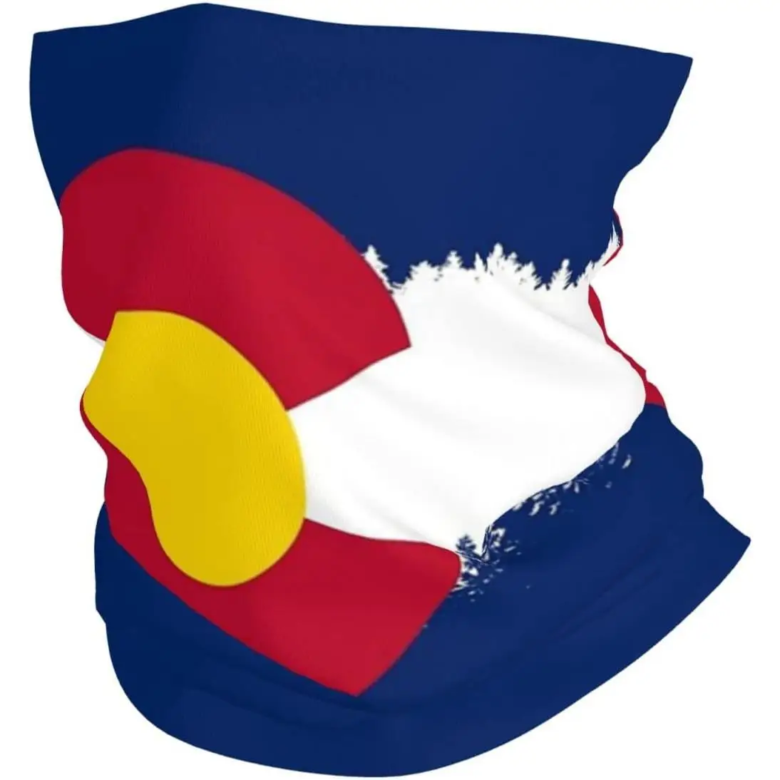 Maska na twarz wielofunkcyjna z motywem flagi stanu Kolorado, wielokrotnego użytku, materiałowa, bandana, kominiarka, osłona, szalik, wielokolorowa