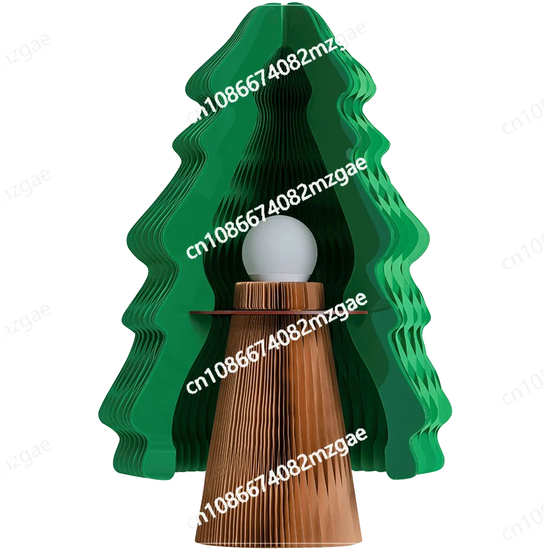 Eighteen Paper Decorations, Christmas Tree Folding, LED Night Light, New Year's Living Room Decorations, Home Props