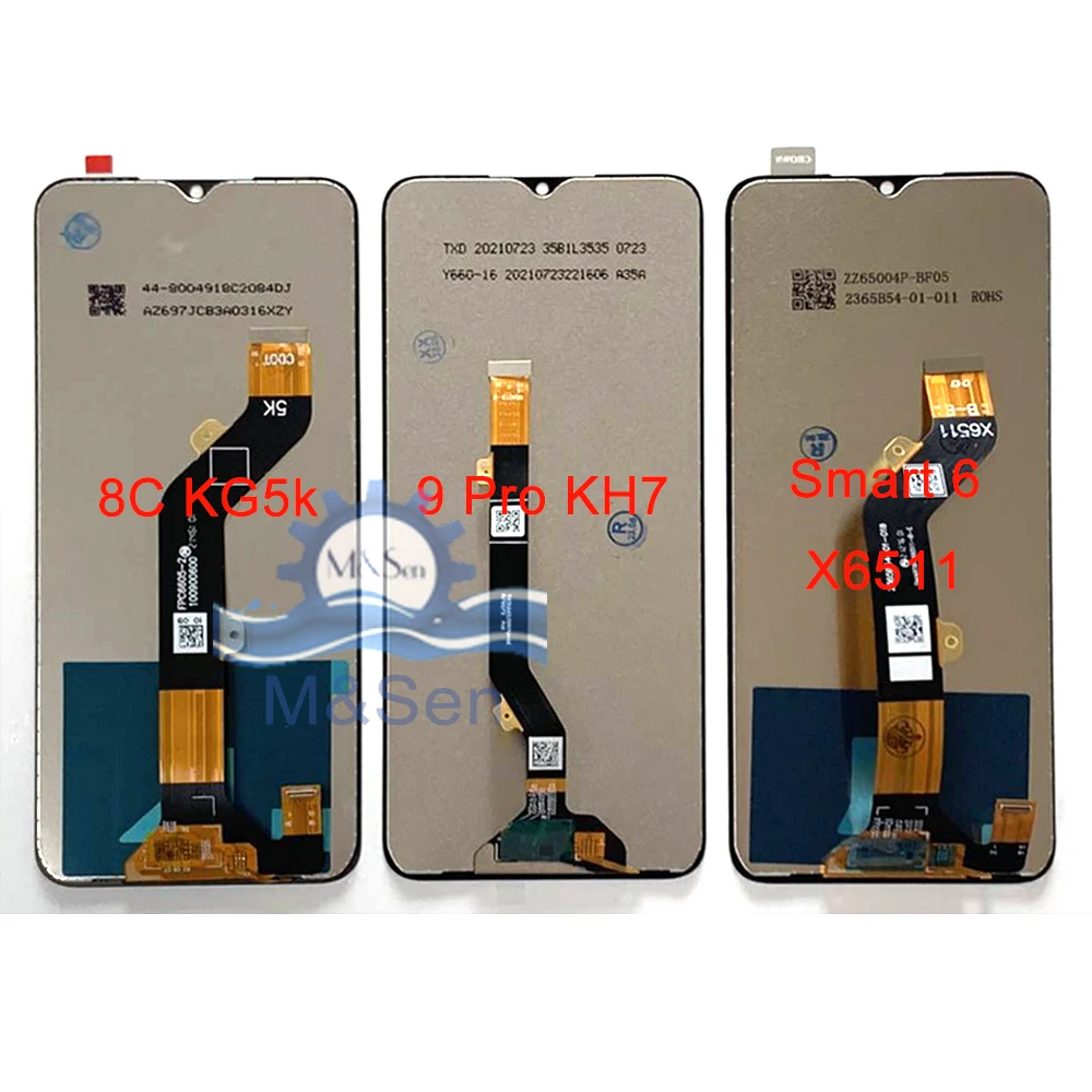 Tested For Infinix Smart 6 Smart 7 X6511 X6515 Display Screen Touch Panel For Tecno Spark 8C KG5k Spark 9 Pro KH7 Spark 10 Frame