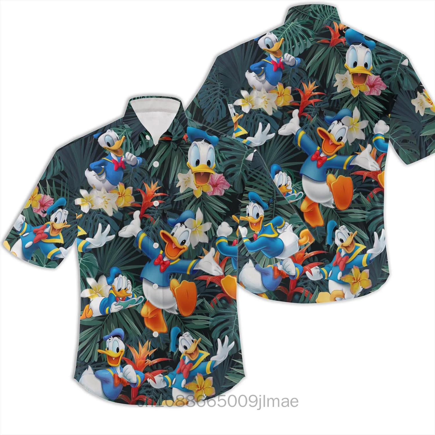 

Funny Donald Duck Hawaiian Shirt Men Disney Hawaii Shirt Summer Vacation Shirt Beach Surf Shirt Trendy Vintage Button Down Shirt